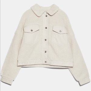 Jacket with Faux Shearling